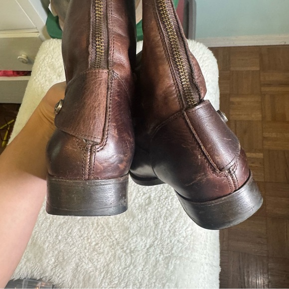 Frye Women’s Melissa Button Brown Leather Riding Boots 9 main image 6